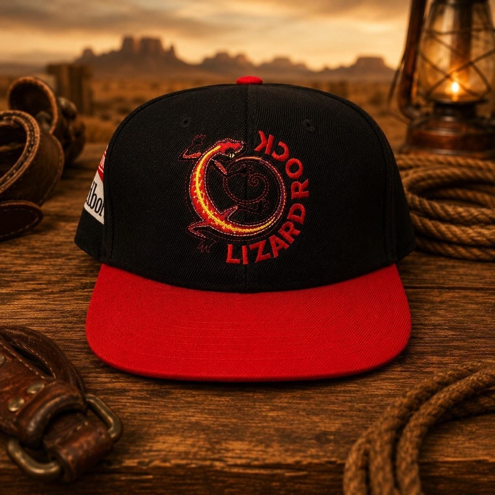 Vintage Marlboro Adventure Team "Lizard Rock" Leather‑Strap Hat - Picture 2 of 7